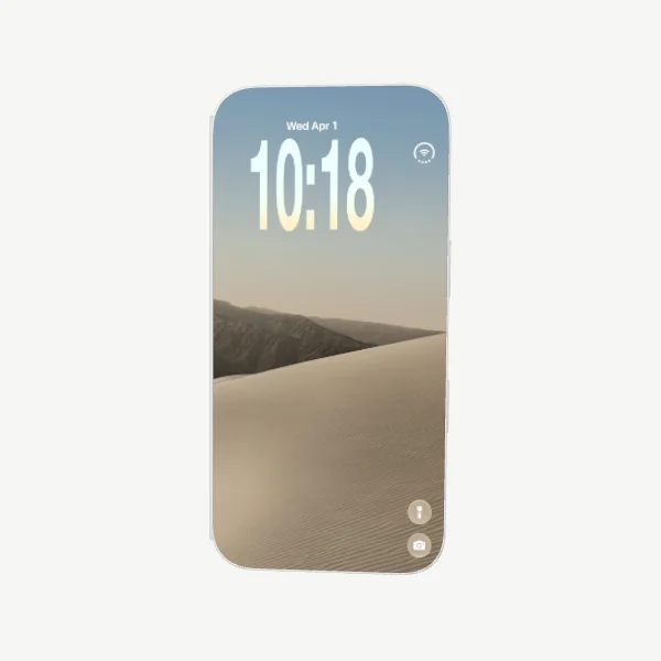 Closed iPhone2Duo flip cover with the lock screen visible on its outer display.